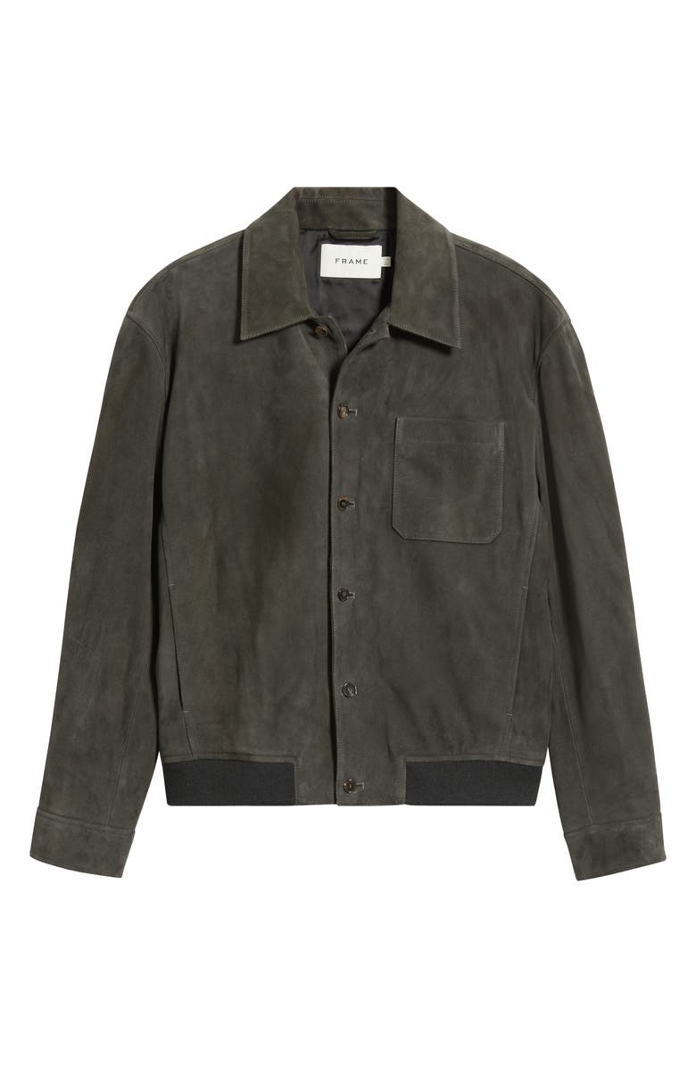 FRAME Suede Bomber Jacket, Alternate, color, Old Black