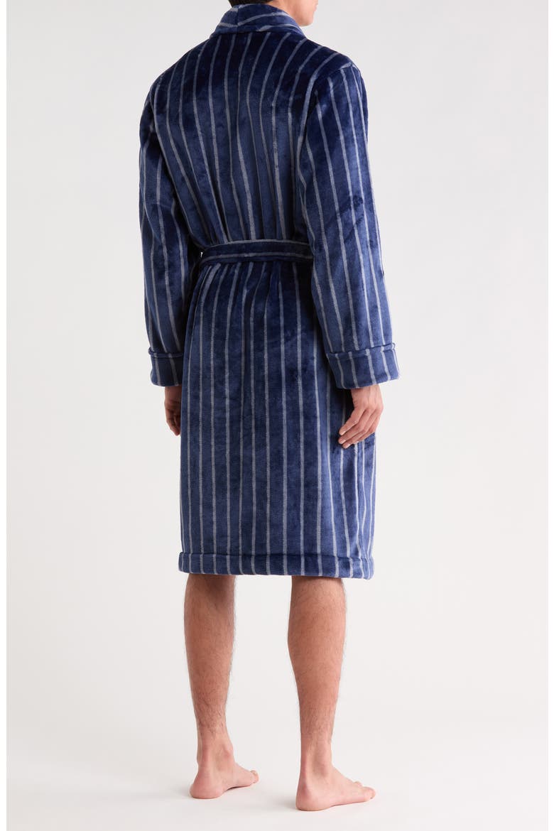 Patterned Plush Robe, Alternate, color, BLUE SWAY STRIPE