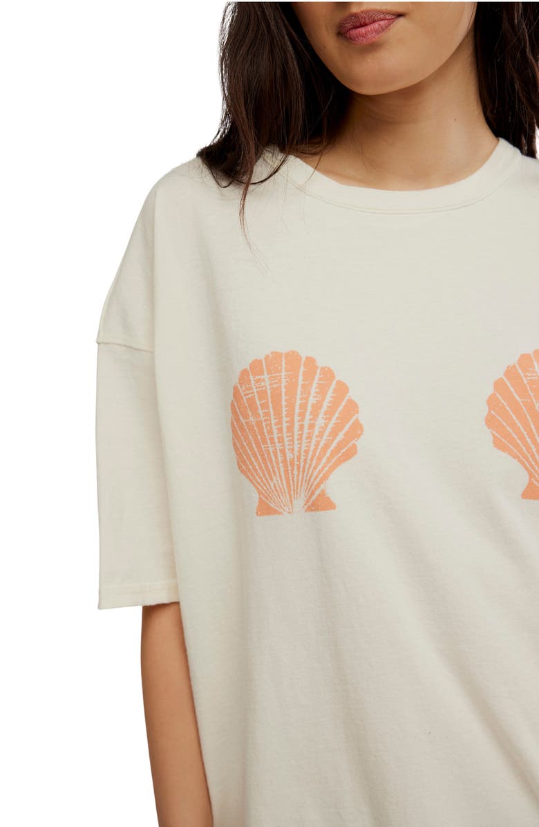 Free People Shell Oversize Cotton Graphic T-Shirt, Alternate, color, Ivory