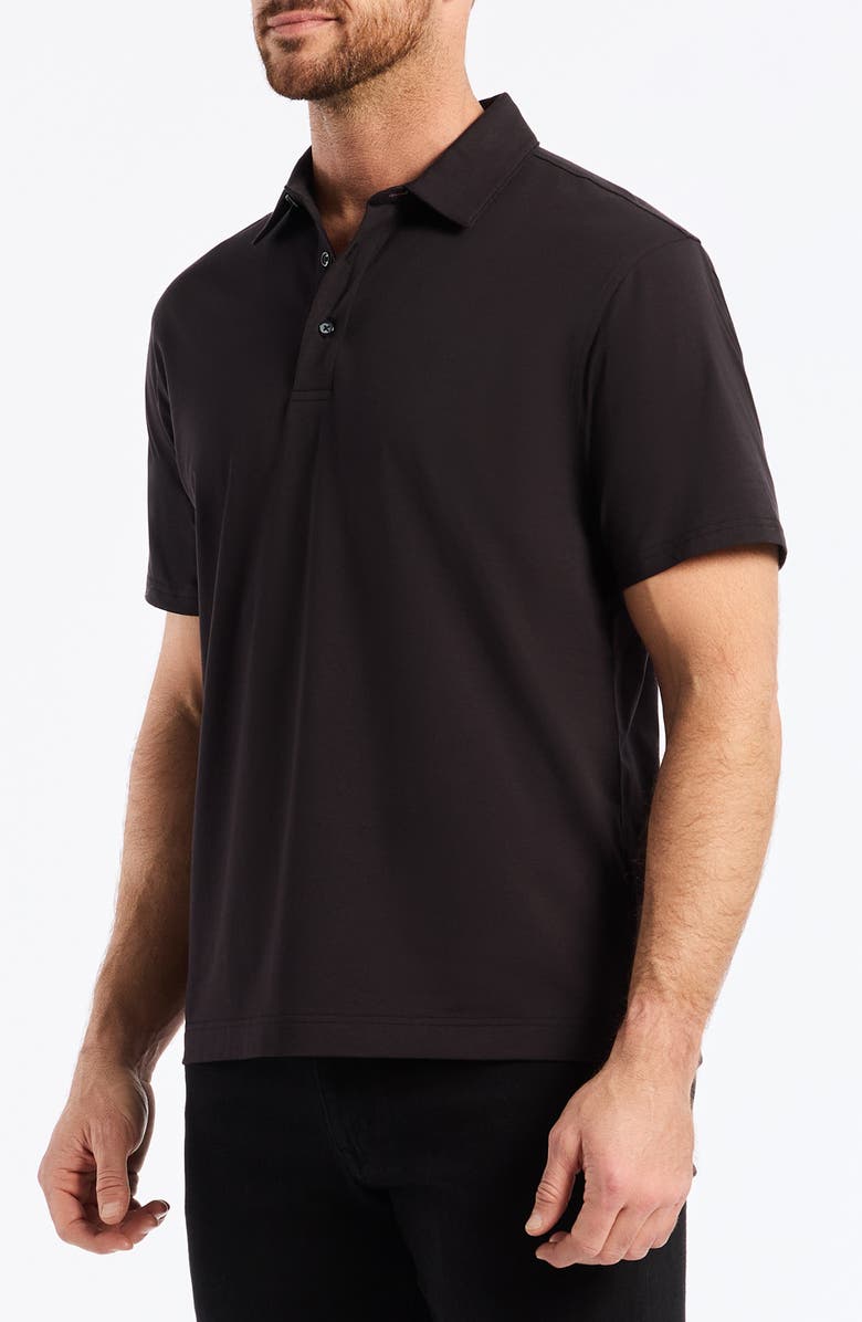 Robert Graham Furlan Stretch Cotton Polo, Alternate, color, Black