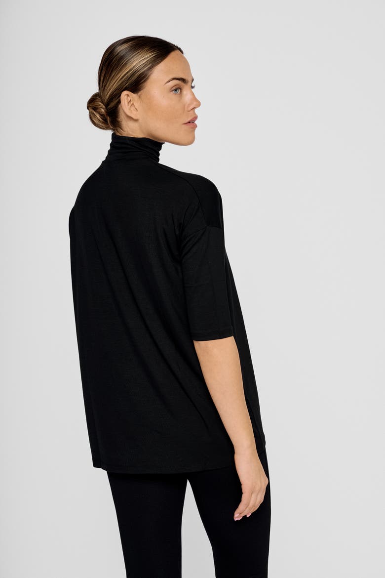 Tomasine Jersey Turtleneck Top, Alternate, color, Black