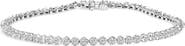 Haus of Brilliance .925 Sterling Silver 2.0 Cttw Diamond 3 Prong Set Tennis Bracelet
