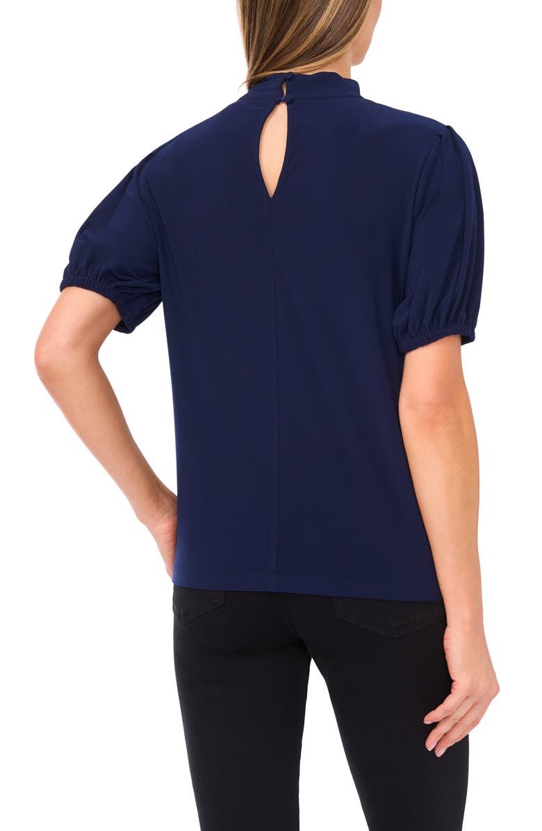 CeCe Tie Neck Knit Top, Alternate, color, Classic Navy