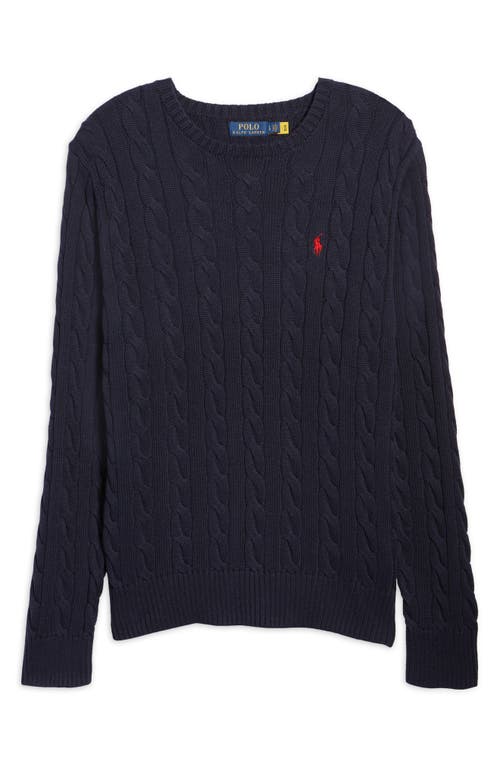Polo Ralph Lauren Cable-knit Jumper Featuring Embroidered Logo In Blue
