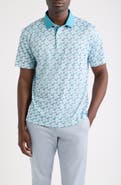 Swannies Mike V Floral Piqué Performance Golf Polo