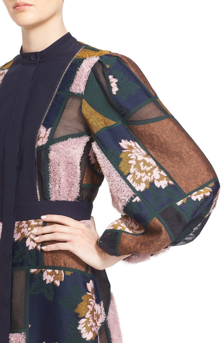 Roksanda 'Gallen' Print Silk Midi Dress, Alternate, color, 