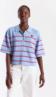 WISPR Stripe Button Up Polo Shirt