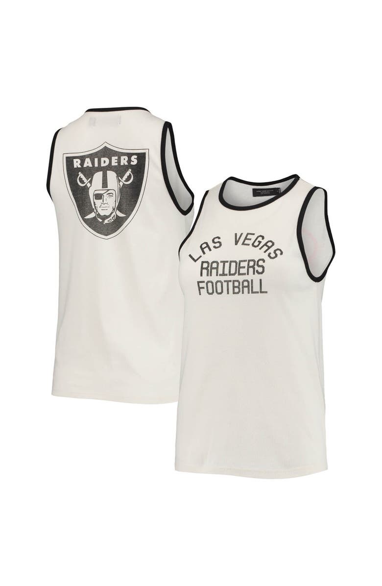 Junk Food Women's Junk Food White/Black Las Vegas Raiders Throwback Pop Binding Scoop Neck Tank Top, Main, color, White