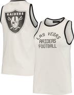 Junk Food Women's Junk Food White/Black Las Vegas Raiders Throwback Pop Binding Scoop Neck Tank Top