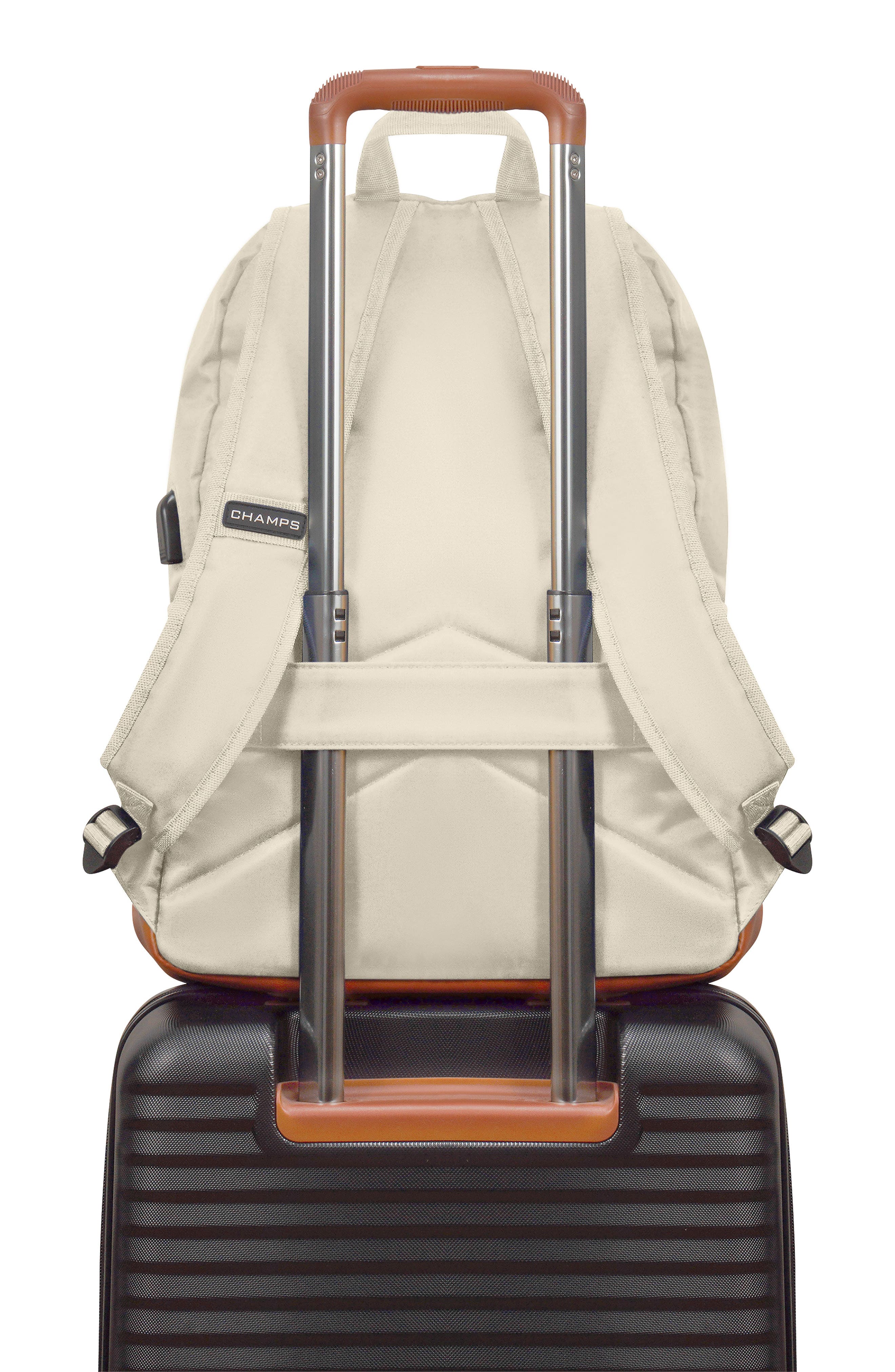 CHAMPS Water Resistant Nylon Backpack, Alternate, color, Ivory