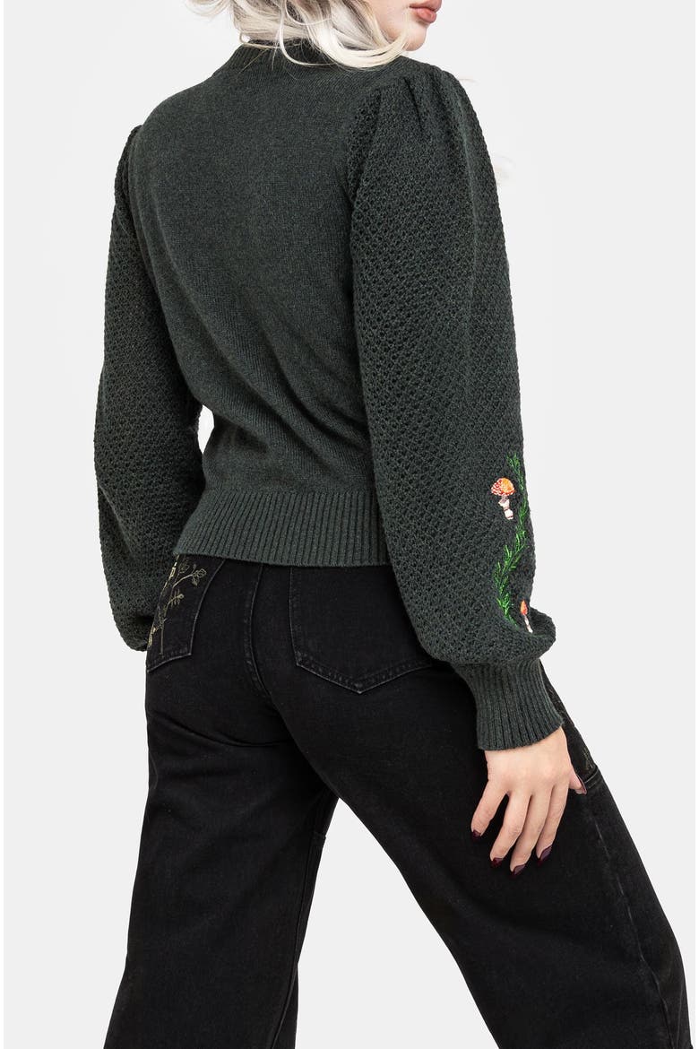 Fable Embroidered Knit Jumper, Alternate, color, Green