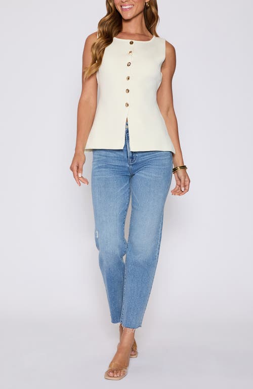Vici Collection Paris Button-up Sweater Vest In White