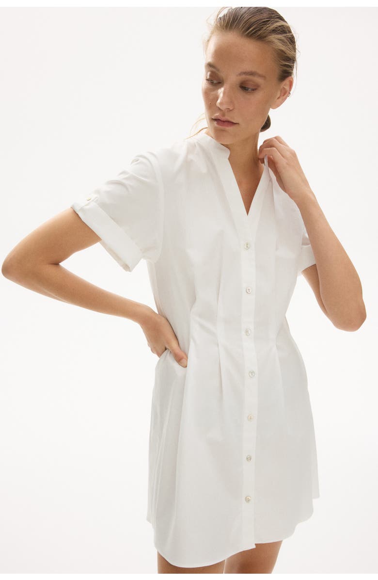 H&M Waisted Shirt Dress, Alternate, color, White