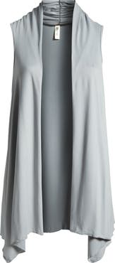 24seven Comfort Apparel Open Front Sidetail Stretch Vest