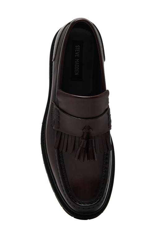 Steve Madden Ashford Lugged Kiltie Tassel Loafer In Brown