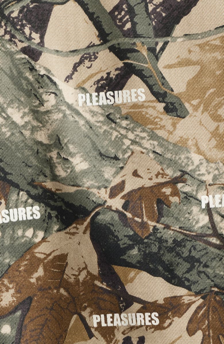 PLEASURES Sensation Hunting Camouflage Hunting Button-Up Shirt, Alternate, color, Camo