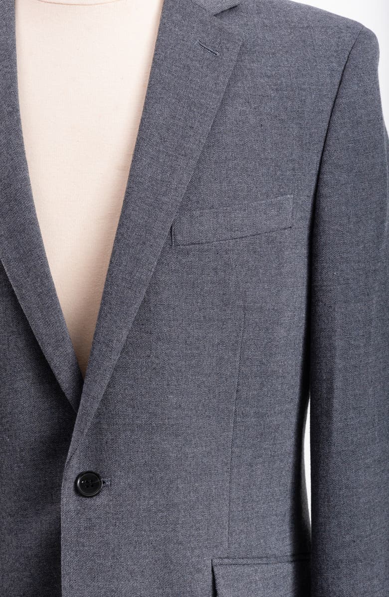 SAVILE ROW CO Charcoal Donegal Twist Trim Fit Suit, Alternate, color, Grey