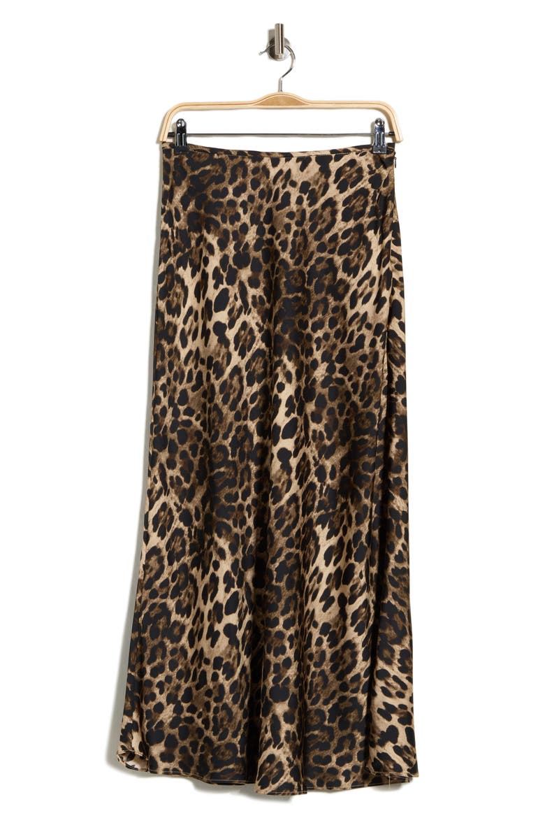Printed Maxi Bias Skirt, Alternate, color, LEOPARD PRINT
