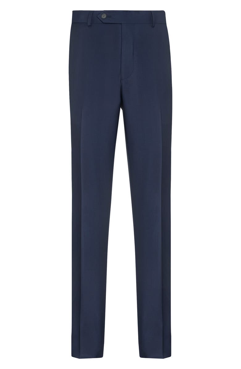 Samuelsohn Flat Front Super 130s Wool Pants, Main, color, 