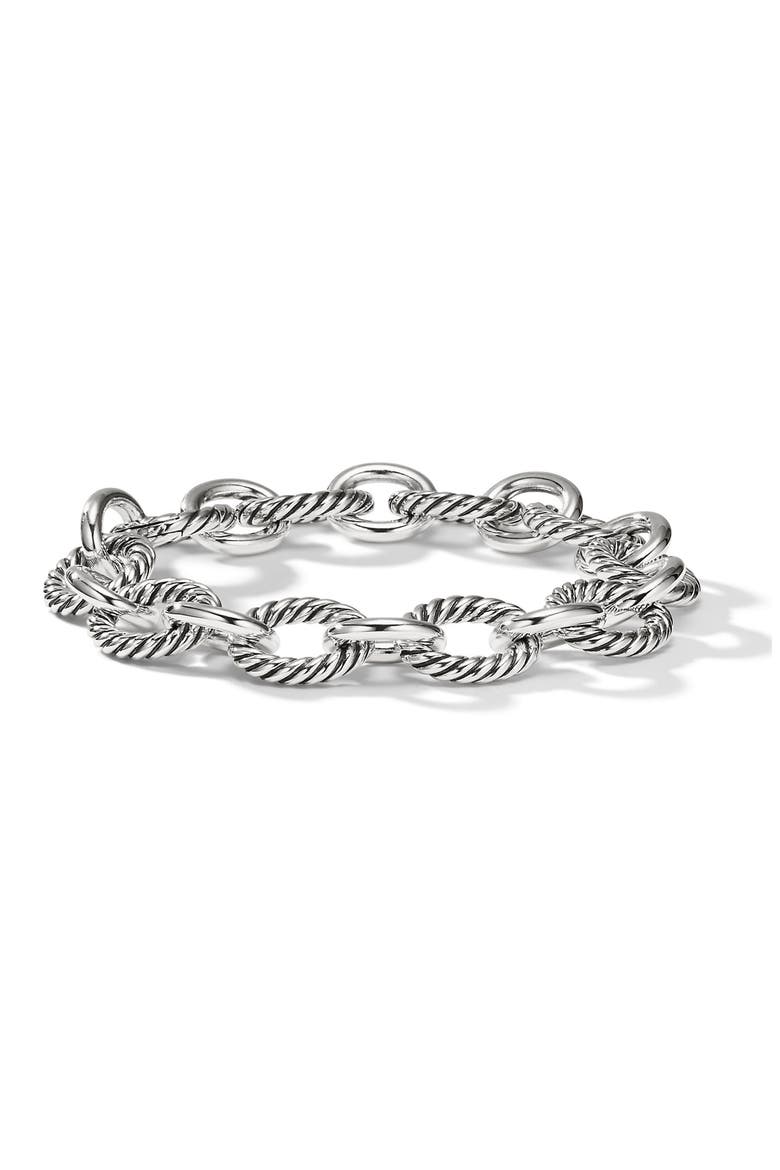 Oval Link Chain Bracelet in Sterling Silver, 12mm, Main, color, SILVER