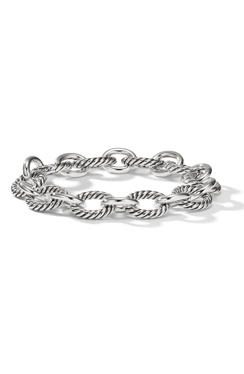 David Yurman Oval Link Chain Bracelet in Sterling Silver, 12mm, Main, color, Silver