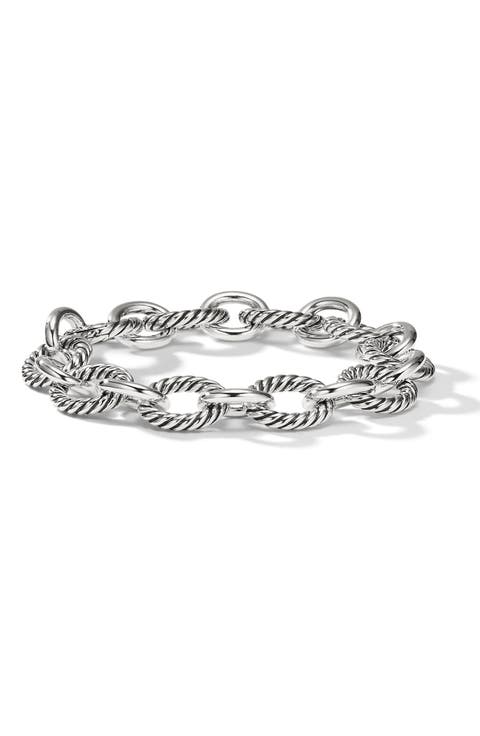 Oval Link Chain Bracelet in Sterling Silver, 12mm