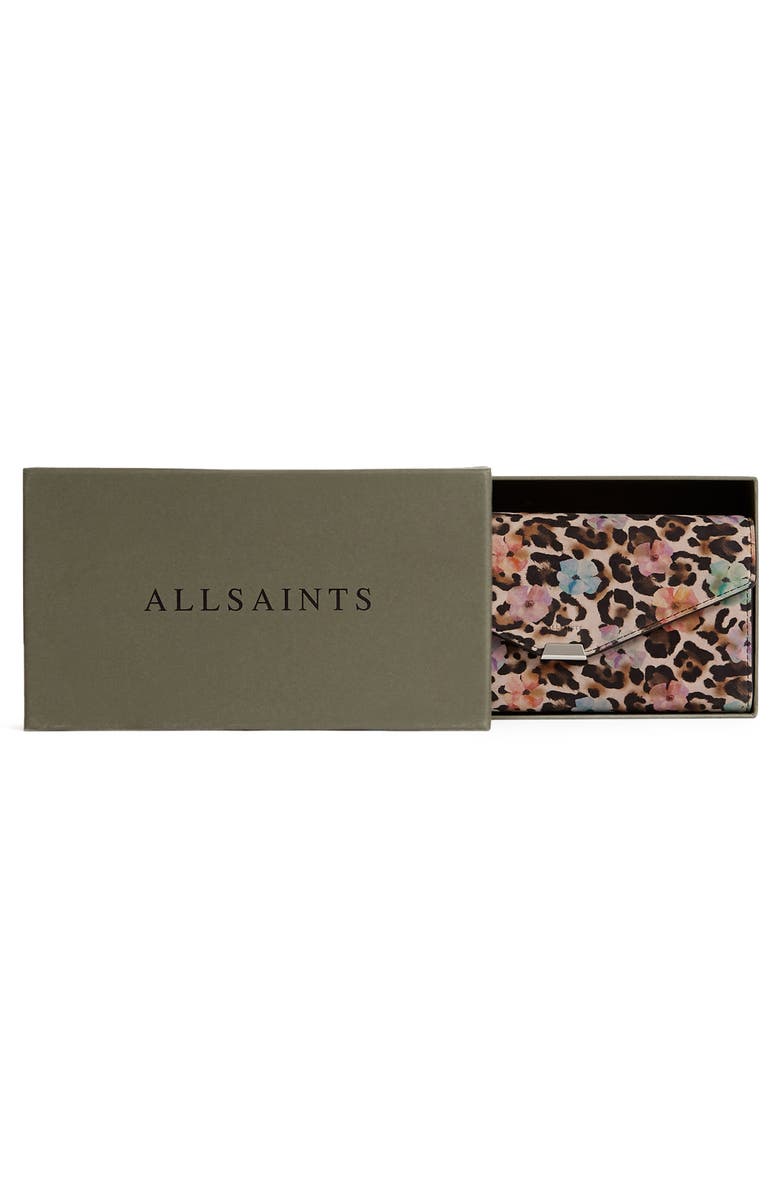 AllSaints Kepi Calfskin Suede Wallet on a Chain, Alternate, color, 