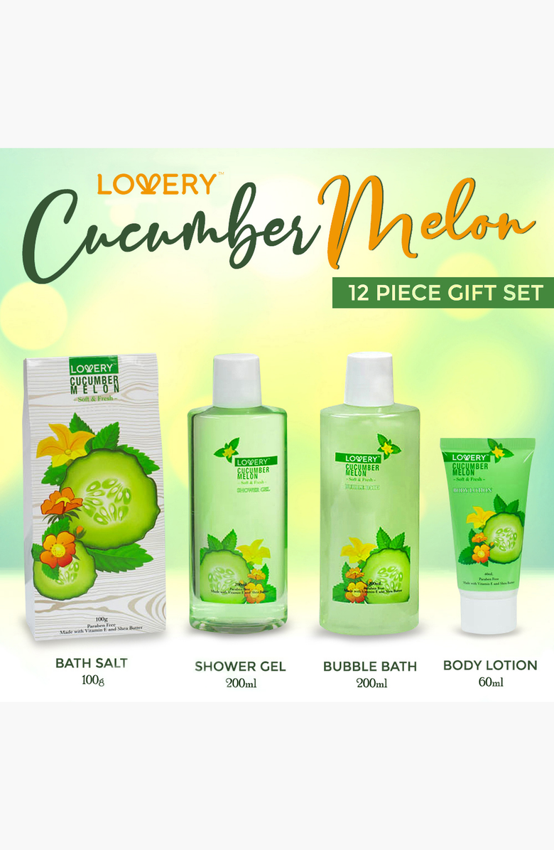 Lovery Cucumber & Melon 12 pc Home Spa Aromatherapy Gift Set, Alternate, color, Cucumber & Melon