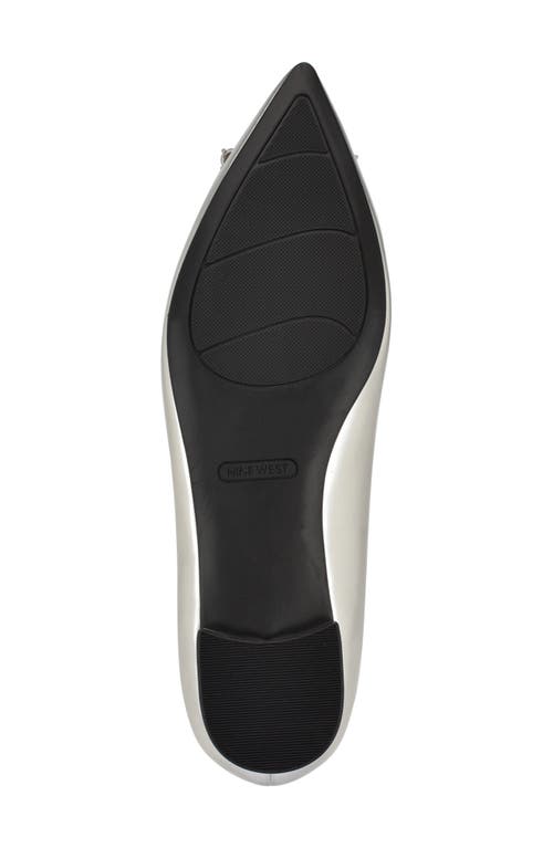 Nine West Jesike Pointed Toe Flat In Silver