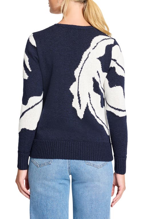 Nic + Zoe Nic+zoe Shadow Reef Sweater In Indigo Multi