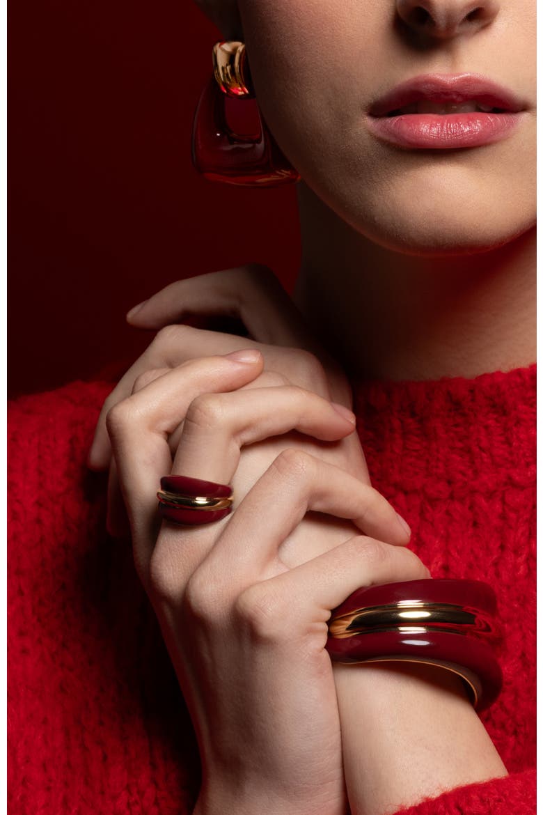 Ostuni Ring, Alternate, color, Red & Gold