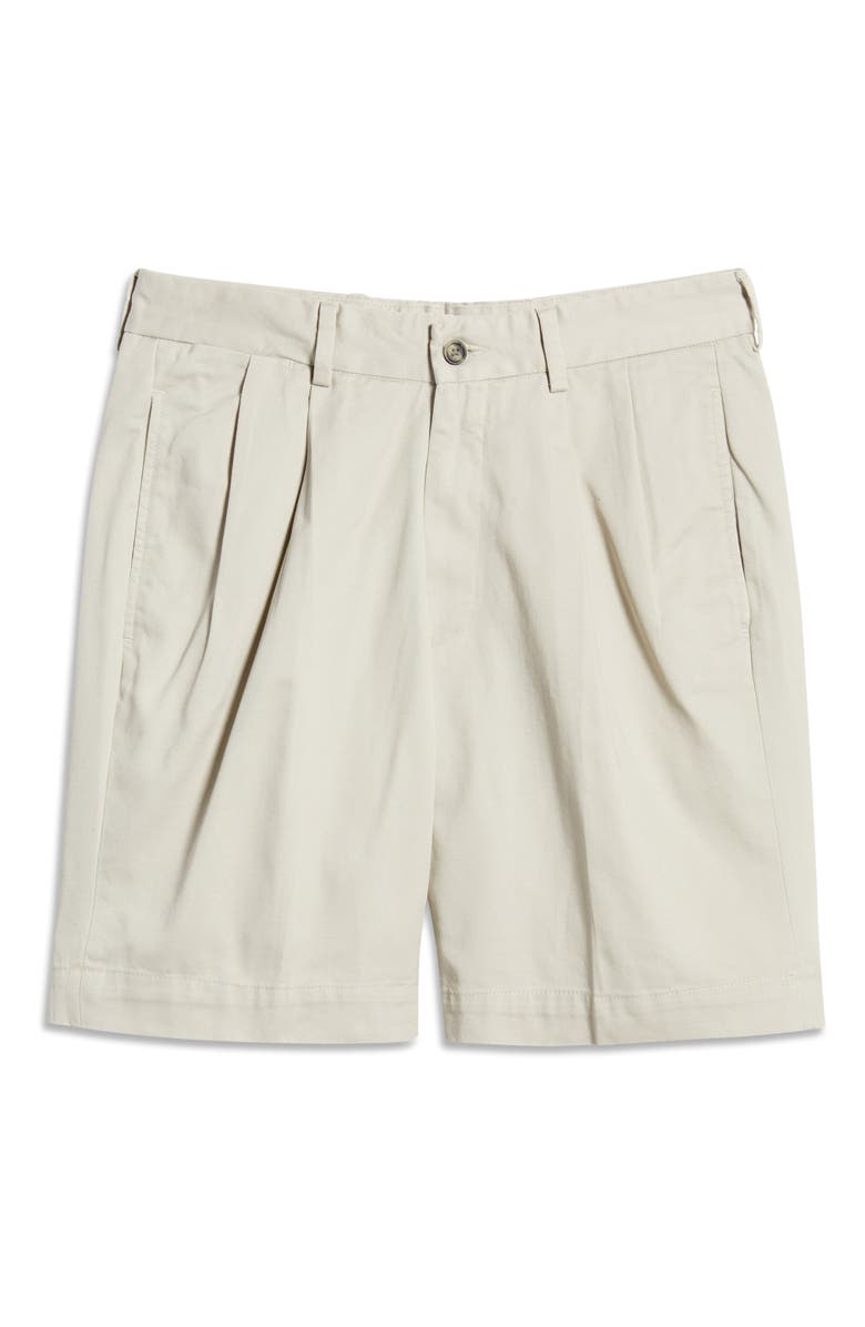 Berle Charleston Khakis Pleated Chino Shorts, Alternate, color, Stone