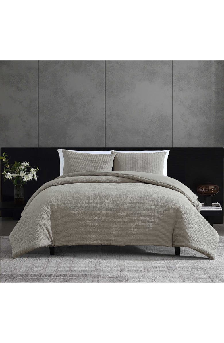 Vera Wang Puckered Duvet Set, Alternate, color, Silver Leaf