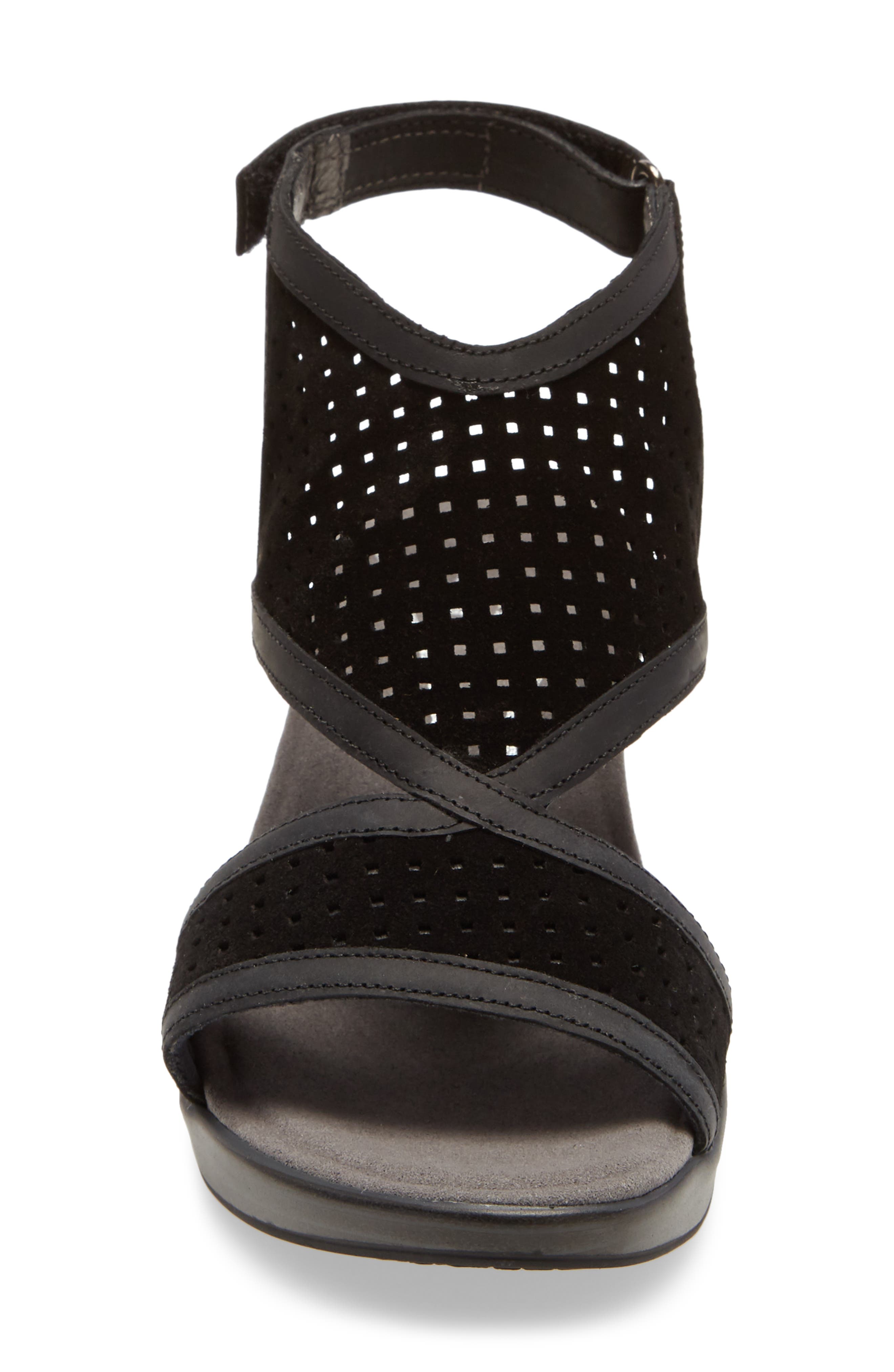 Naot Destiny Sandal, Alternate, color, Black Suede/ Coal Nubuck