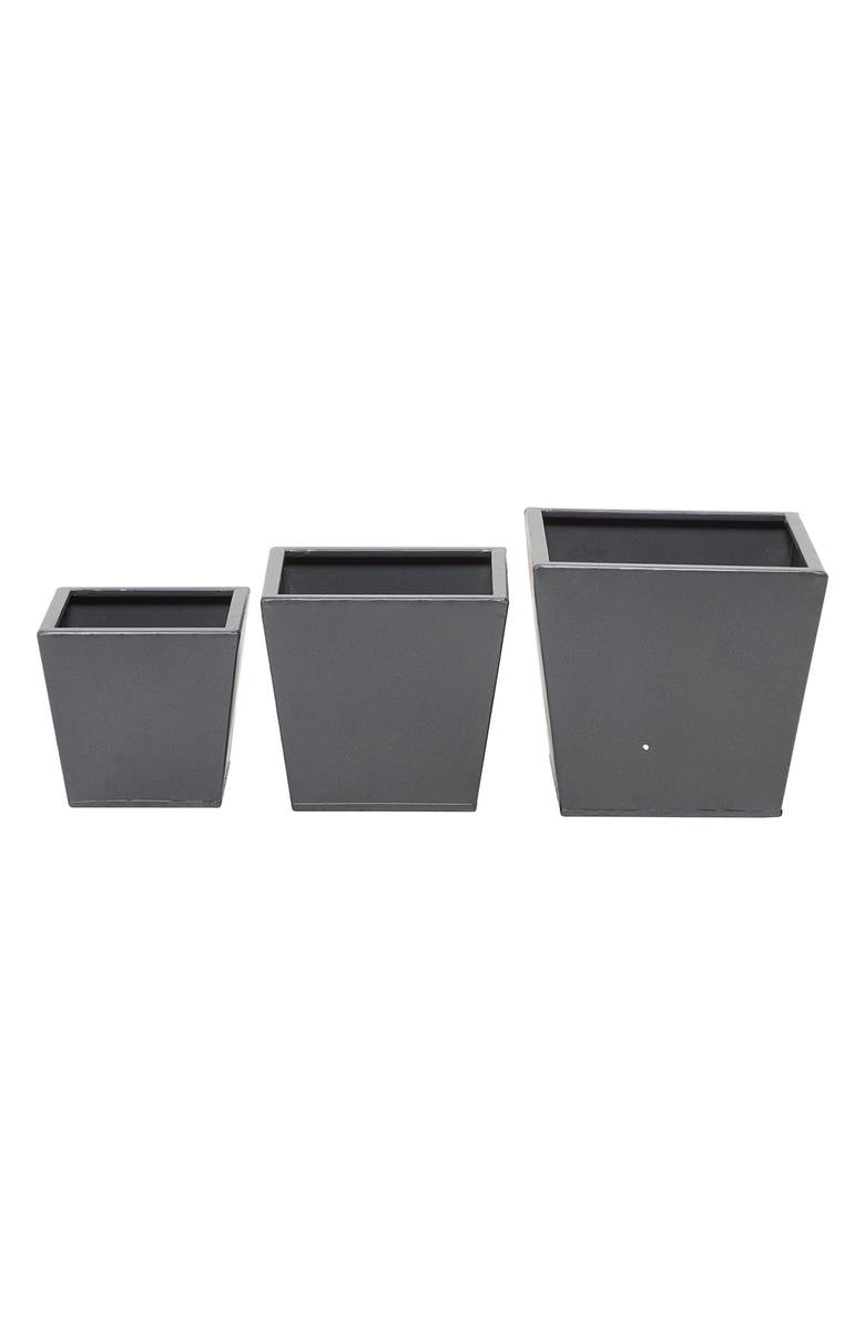 VIVIAN LUNE HOME Gray Metal Modern Planter - Set of 3, Alternate, color,