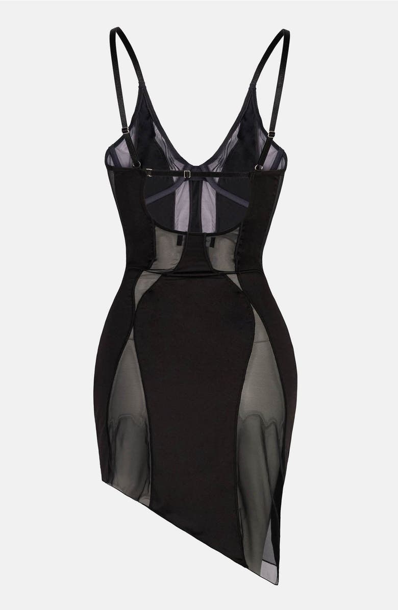 OW Collection Swirl Mini Dress, Alternate, color, Black
