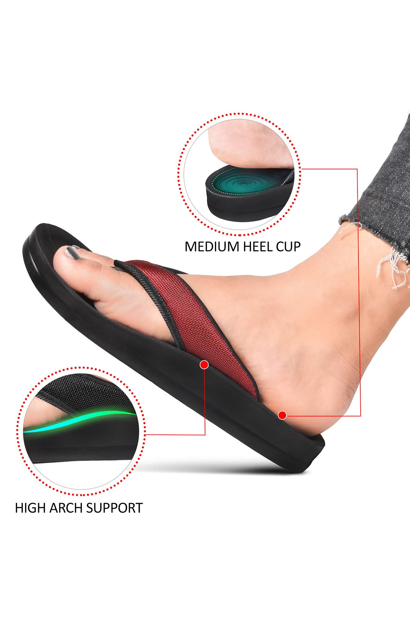 Enhalus Flip Flop Sandal, Alternate, color, WINE
