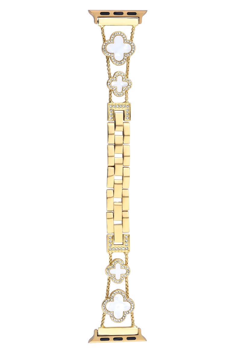 Mother-of-Pearl Clover Apple Watch® Watchband, Main, color, GOLD