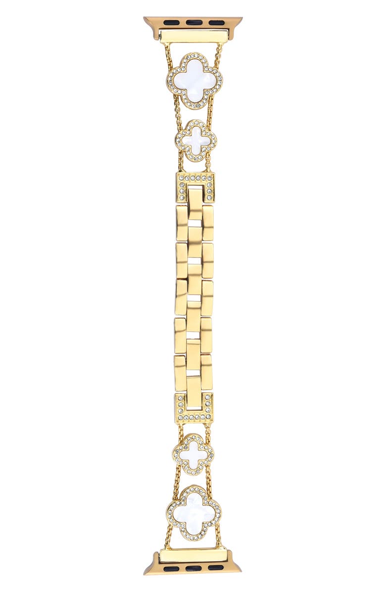 RItech Mother-of-Pearl Clover Apple Watch<sup>®</sup> Watchband, Main, color, Gold