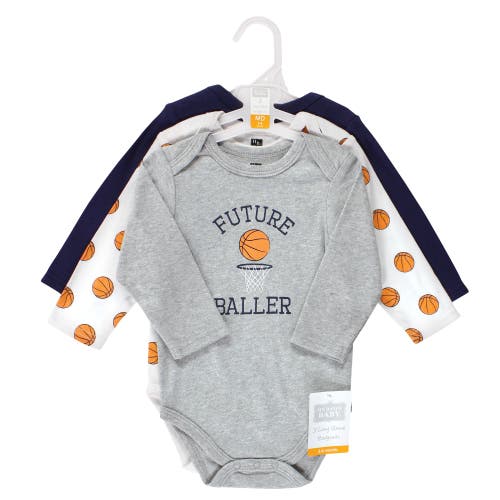 Hudson Baby Cotton Long-sleeve Bodysuits 3-pack In Multi