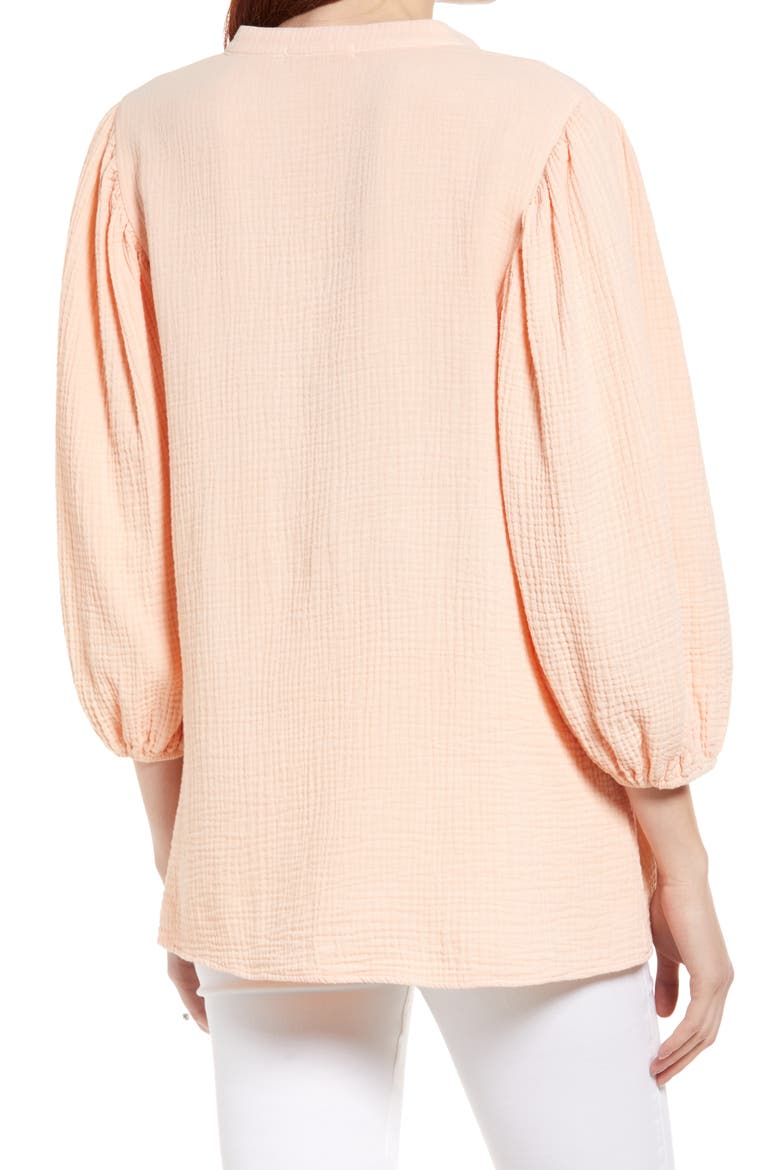 Puff Sleeve Maternity Blouse, Alternate, color, PEACH