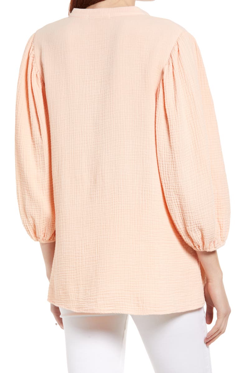 Maternal America Puff Sleeve Maternity Blouse, Alternate, color, Peach