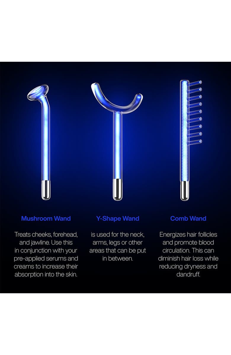 PURE DAILY CARE NuDerma Clinical Skin Therapy Wand - Portable Handheld High Frequency Skin Therapy Machine with 6 Fusion Neon & Argon Wands, Alternate, color, 