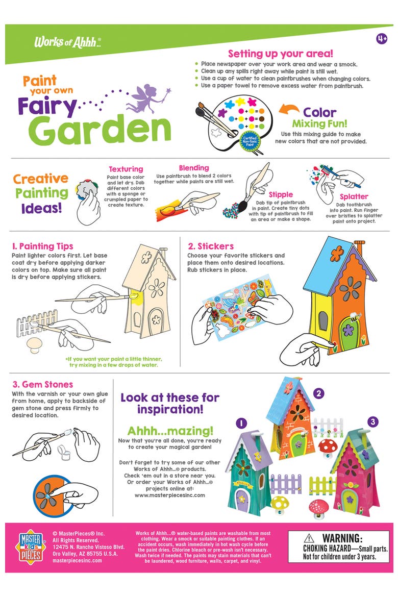 Fairy Garden Wood Craft & Paint Kit, Alternate, color, Multicolor