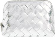Bottega Veneta Intrecciato Metallic Leather Cosmetic Bag