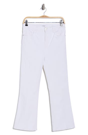 Frame Le High Straight Leg Raw Edge Jeans In White