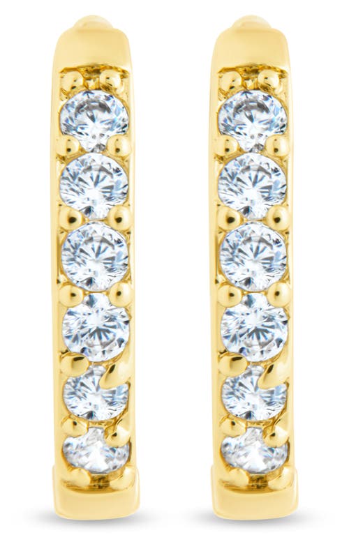 Sterling Forever Zadie Cz Everyday Hoop Earrings In Gold/clear