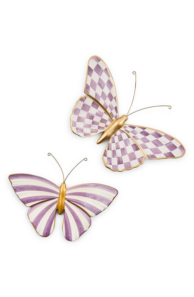 MACKENZIE CHILDS Set of 2 Violet Butterfly Wall Decor, Main, color, Violet