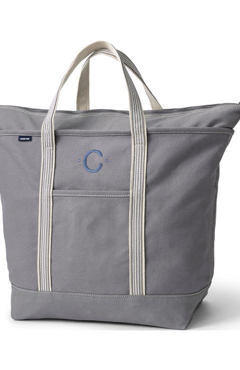 Zip Top Canvas Tote Bag