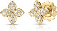 Roberto Coin Love In Verona Pavé Diamond Flower Stud Earrings